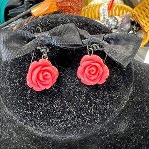 Charming Floral Red Earrings